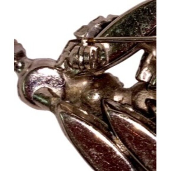 VTG Juliana Style Blue Crystal Leaf Brooch Rainbow Aurora Borealis Rhinestone - Picture 7 of 8